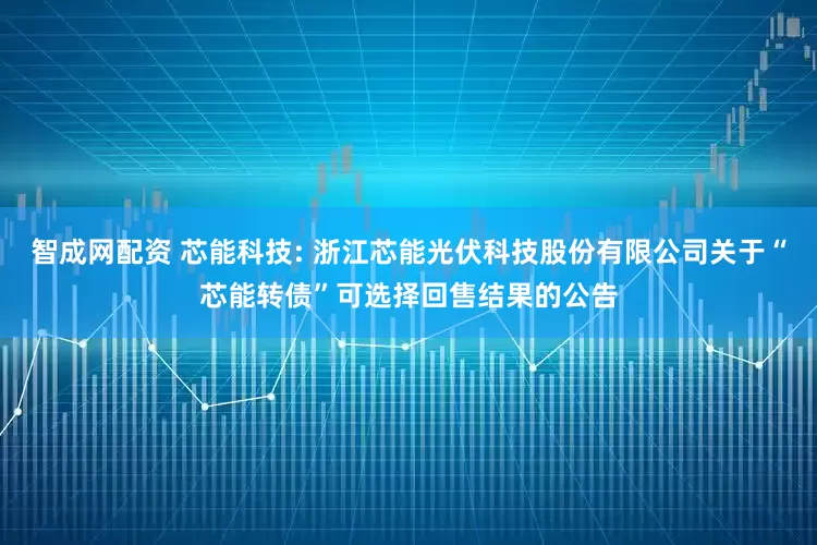 智成网配资 芯能科技: 浙江芯能光伏科技股份有限公司关于“芯能转债”可选择回售结果的公告